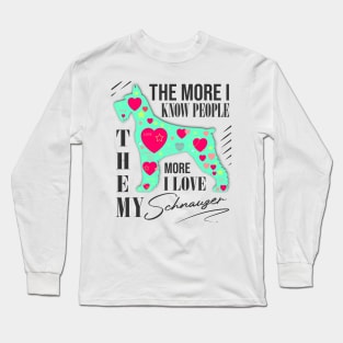 Schnauzer Lover hearts Design Long Sleeve T-Shirt